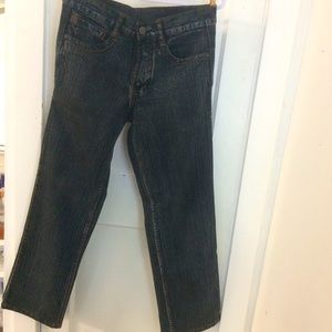 Heavy dark wash straight cut salvage jeans 31